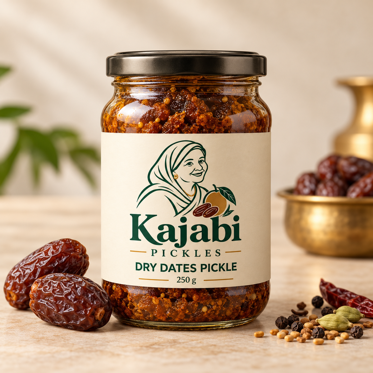 Kajabi Dry Dates Pickle — proposed 250 g jar packaging