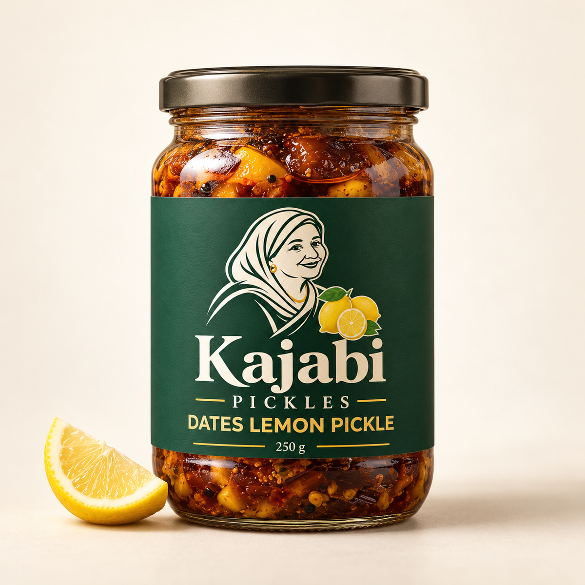 Kajabi Dates Lemon Pickle — proposed 250 g packaging